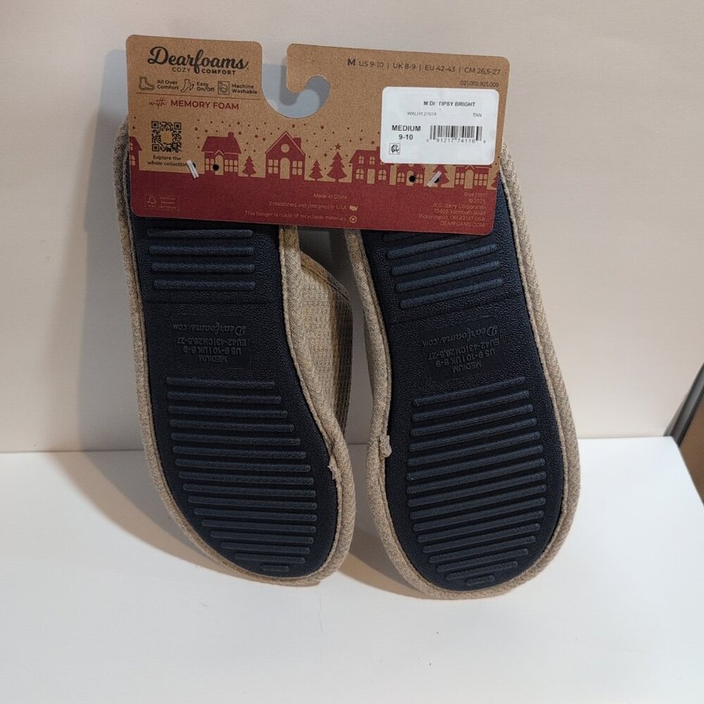 NWT Medium 9-10 Dearfoams Cozy Comfort Merry Tipsy I'm Christmas Slippers - Picture 6 of 6